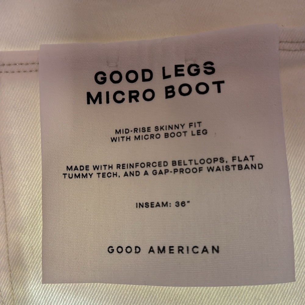 Women’s Good American plus jeans, size 16 Tall, white, bootcut - Picture 5 of 6